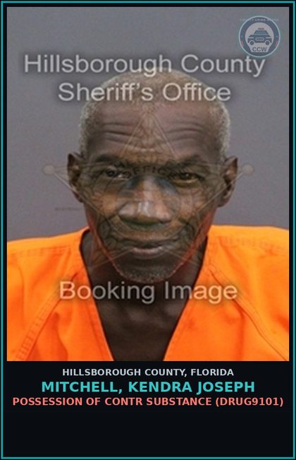 CCW arrest card for MITCHELL, KENDRA JOSEPH in Hillsborough County: POSSESSION OF contr substance (DRUG9101)