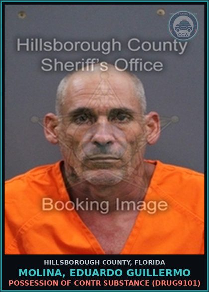 CCW arrest card for MOLINA, EDUARDO GUILLERMO in Hillsborough County: ARREST ON FAILURE TO OBEY WRITTEN PROMISE TO APPEAR (ADMIN023) FTA OPER WHILE DL SUSP/CANCEL/REVOK
