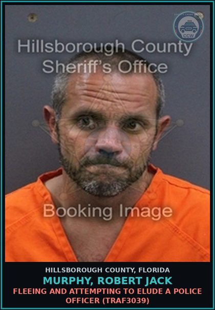 CCW arrest card for MURPHY, ROBERT JACK in Hillsborough County: FLEEING AND ATTEMPTING TO ELUDE A POLICE OFFICER (TRAF3039)