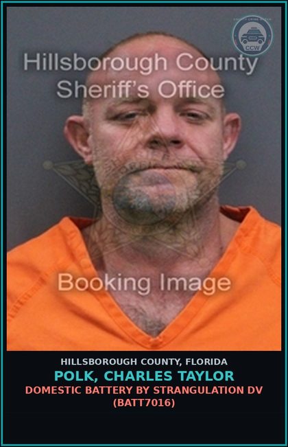CCW arrest card for POLK, CHARLES TAYLOR in Hillsborough County: DOMESTIC BATTERY BY STRANGULATION DV (BATT7016)