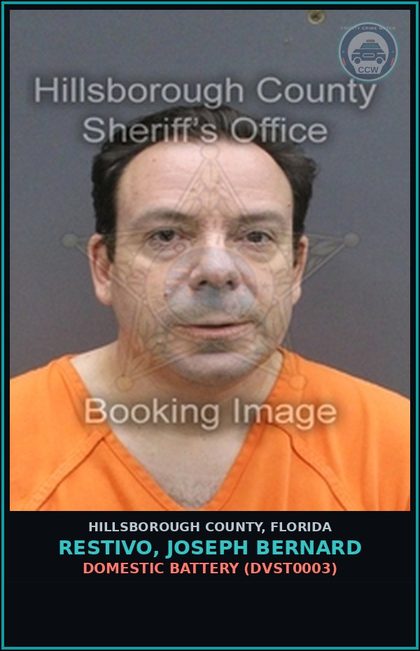 CCW arrest card for RESTIVO, JOSEPH BERNARD in Hillsborough County: DOMESTIC BATTERY (DVST0003)