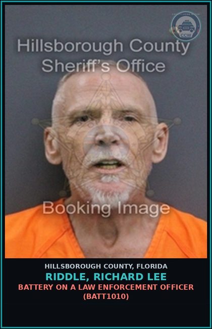 CCW arrest card for RIDDLE, RICHARD LEE in Hillsborough County: TRESPASS IN OCCUPIED STRUCTURE OR CONVEYANCE (TRES2000)
