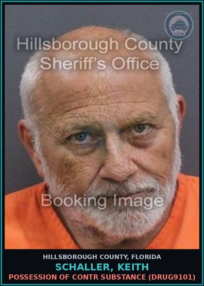 CCW arrest card for SCHALLER, KEITH in Hillsborough County: POSSESSION OF contr substance (DRUG9101)