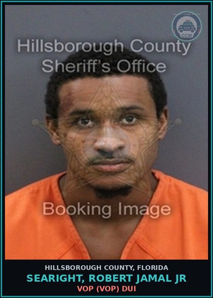 CCW arrest card for SEARIGHT, ROBERT JAMAL JR in Hillsborough County: VOP (VOP) DUI