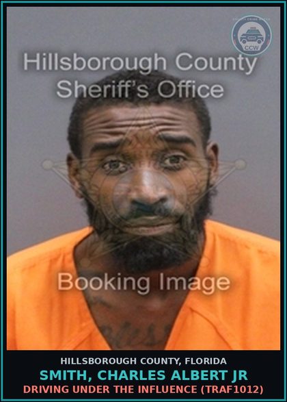 CCW arrest card for SMITH, CHARLES ALBERT JR in Hillsborough County: DRIVING UNDER THE INFLUENCE (TRAF1012)
