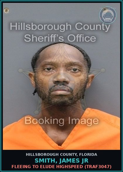 CCW arrest card for SMITH, JAMES JR in Hillsborough County: FLEEING TO ELUDE HIGHSPEED (TRAF3047)