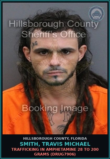 CCW arrest card for SMITH, TRAVIS MICHAEL in Hillsborough County: DELIVERY OF A contr substance (SCHEDULE II) (DRUG1644)