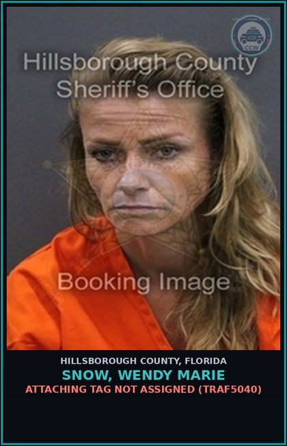 CCW arrest card for SNOW, WENDY MARIE in Hillsborough County: ATTACHING TAG NOT ASSIGNED (TRAF5040)