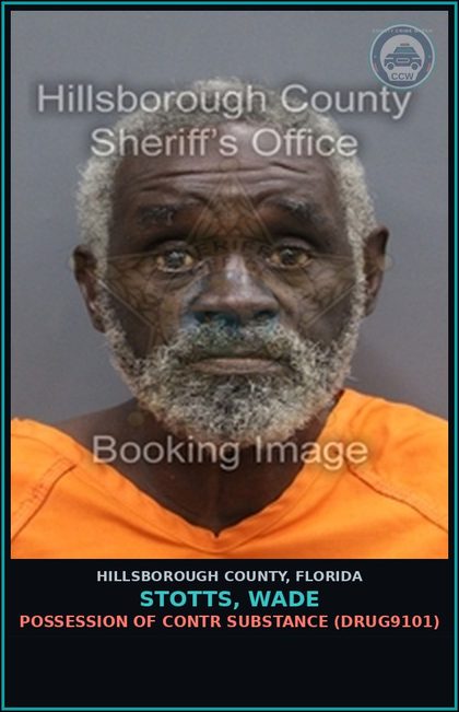 CCW arrest card for STOTTS, WADE in Hillsborough County: POSSESSION OF contr substance (DRUG9101)