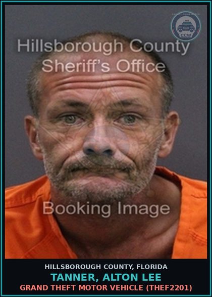 CCW arrest card for TANNER, ALTON LEE in Hillsborough County: RESISTING OFFICER WITHOUT VIOLENCE (COPS1001)