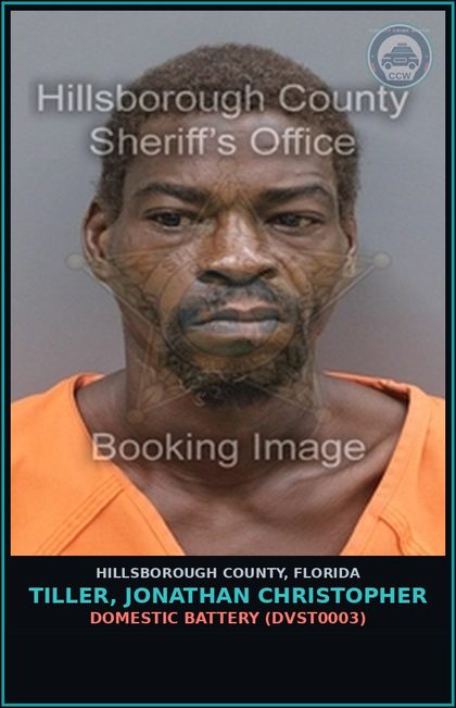 CCW arrest card for TILLER, JONATHAN CHRISTOPHER in Hillsborough County: POSSESSION OF contr substance (DRUG9101)