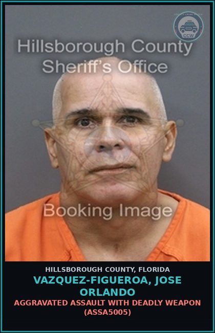CCW arrest card for VAZQUEZ-FIGUEROA, JOSE ORLANDO in Hillsborough County: AGGRAVATED ASSAULT WITH DEADLY WEAPON (ASSA5005)