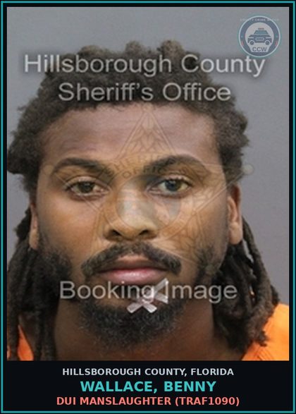 CCW arrest card for WALLACE, BENNY in Hillsborough County: REFUSAL TO SUBMIT TO TESTING (TRAF1078)
