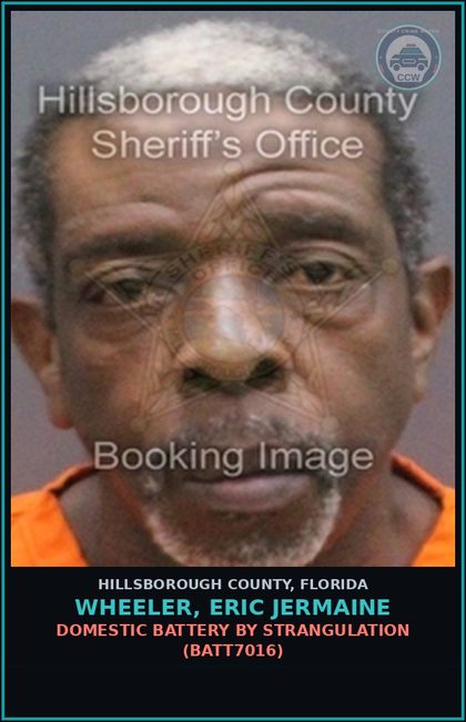 CCW arrest card for WHEELER, ERIC JERMAINE in Hillsborough County: TAMPERING WITH A WITNESS (TAMP2110)