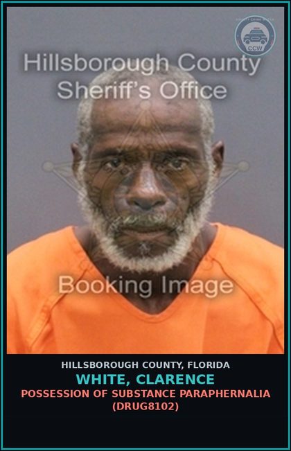 CCW arrest card for WHITE, CLARENCE in Hillsborough County: TAMPERING WITH PHYSICAL EVIDENCE (TAMP4005)