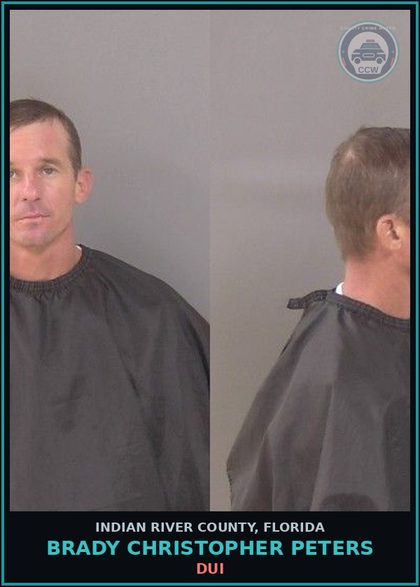 CCW arrest card for Brady Christopher Peters in Indian River County: DUI