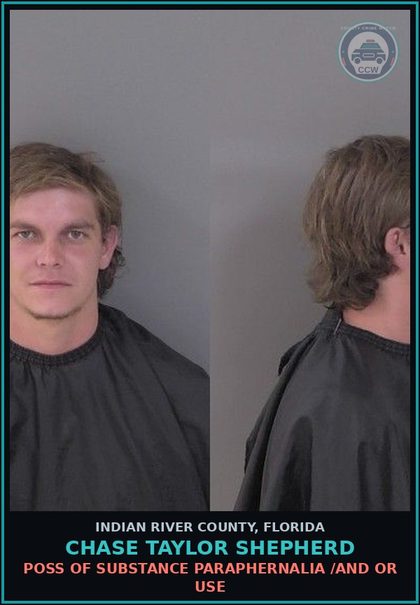 CCW arrest card for CHASE TAYLOR SHEPHERD in Indian River County: POSS OF DRUG PARAPHERNALIA /AND OR USE