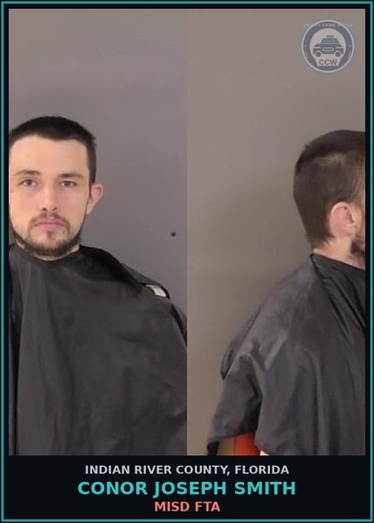 CCW arrest card for Conor Joseph Smith in Indian River County: MISD FTA