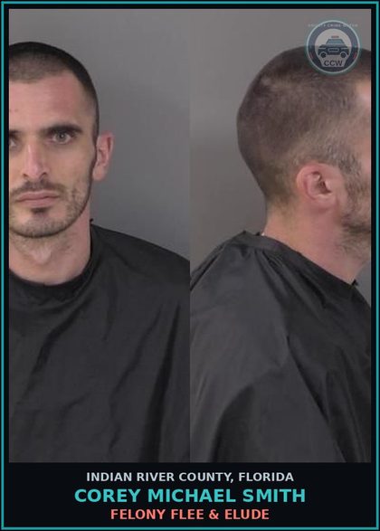 CCW arrest card for Corey Michael Smith in Indian River County: USE FALSE/FORGED PALMETTO BERRY HARVEST PERMIT