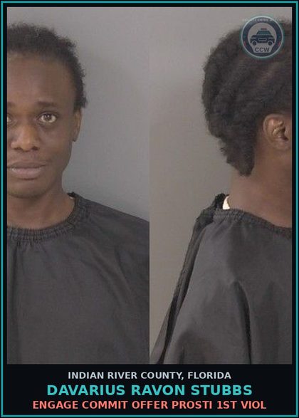 CCW arrest card for Davarius Ravon Stubbs in Indian River County: ENGAGE COMMIT OFFER Prosti 1ST VIOL