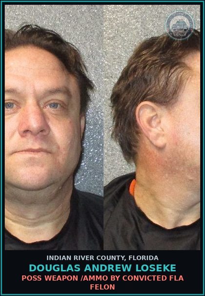 CCW arrest card for DOUGLAS ANDREW LOSEKE in Indian River County: RESIST OFFICER W/O VIOLENCE