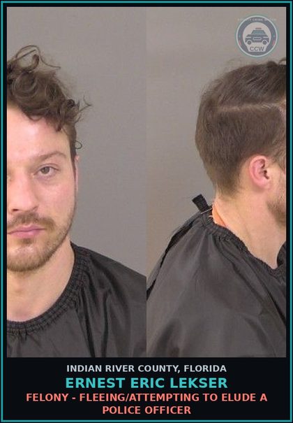 CCW arrest card for Ernest Eric Lekser in Indian River County: POSS contr substance