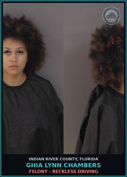 CCW arrest card for GHIA LYNN CHAMBERS in Indian River County: POSS Canna NOT MORE THAN 20 GRAMS