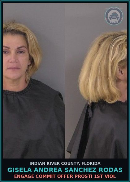 CCW arrest card for Gisela Andrea Sanchez Rodas in Indian River County: ENGAGE COMMIT OFFER Prosti 1ST VIOL