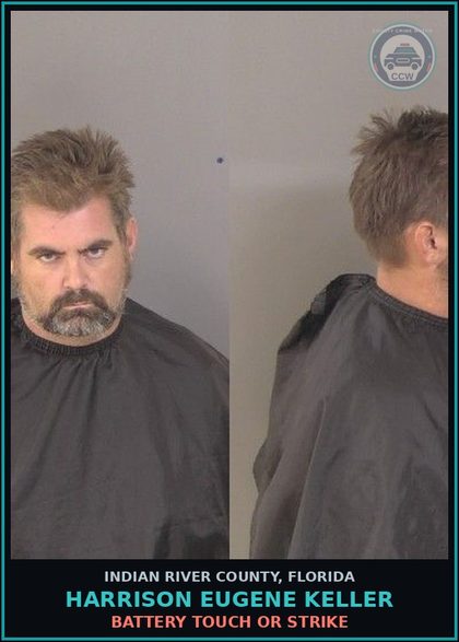 CCW arrest card for Harrison Eugene Keller in Indian River County: BATTERY TOUCH OR STRIKE