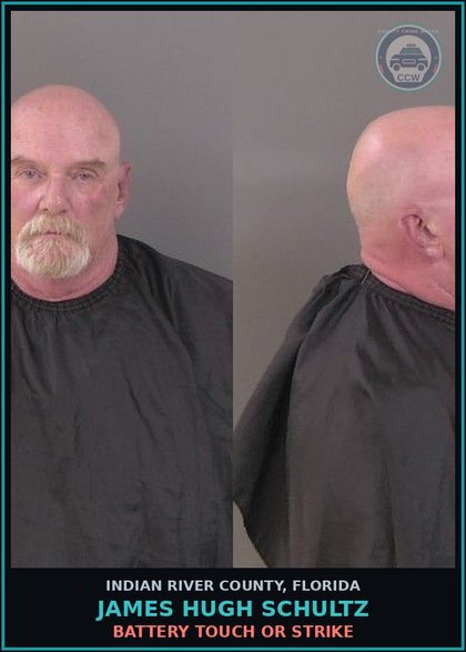 CCW arrest card for James Hugh Schultz in Indian River County: BATTERY TOUCH OR STRIKE