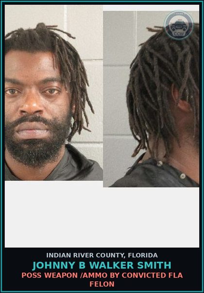 CCW arrest card for JOHNNY B WALKER SMITH in Indian River County: DUI INFLUENCE OF ALCOHOL OR DRUGS