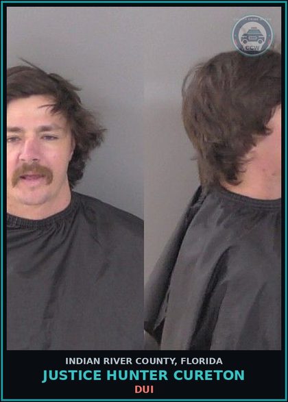 CCW arrest card for Justice Hunter Cureton in Indian River County: DUI