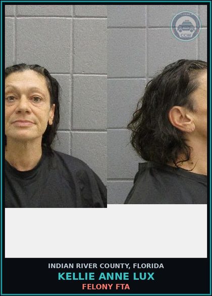 CCW arrest card for Kellie Anne Lux in Indian River County: FELONY FTA