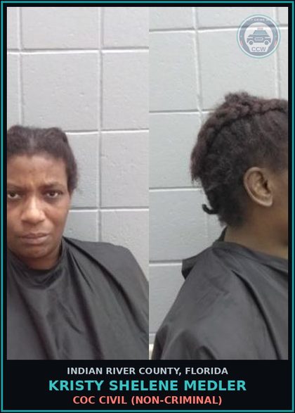 CCW arrest card for Kristy Shelene Medler in Indian River County: COC Civil (NON-CRIMINAL)