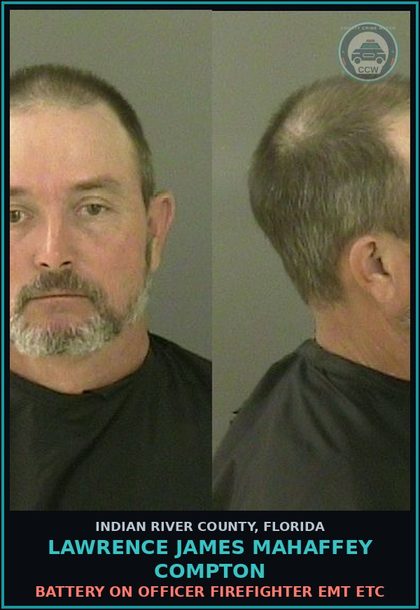 CCW arrest card for Lawrence James Mahaffey Compton in Indian River County: DUI DAMAGE TO PROPERTY OR PERSON OF ANOTHER