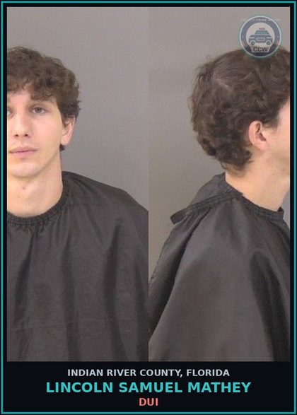 CCW arrest card for Lincoln Samuel Mathey in Indian River County: RESIST OFFICER W/O VIOLENCE