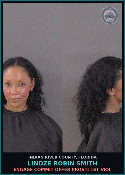 CCW arrest card for Lindze Robin Smith in Indian River County: ENGAGE COMMIT OFFER Prosti 1ST VIOL