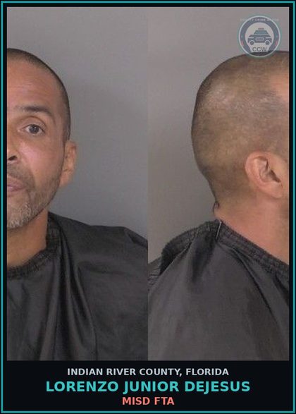 CCW arrest card for Lorenzo Junior DeJesus in Indian River County: MISD FTA