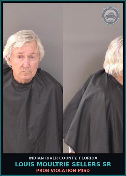 CCW arrest card for Louis Moultrie Sellers Sr in Indian River County: PROB VIOLATION MISD