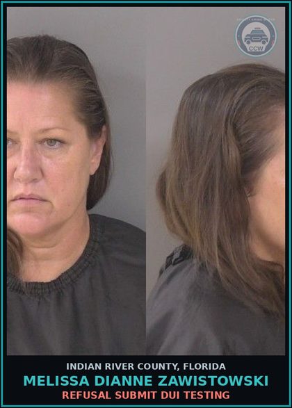 CCW arrest card for Melissa Dianne Zawistowski in Indian River County: Misdemeanor - RECKLESS DRIVING
