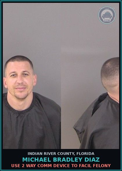 CCW arrest card for Michael Bradley Diaz in Indian River County: COCAINE-WITH INTENT TO SELL MFG DELIV ETC SCHEDULE II