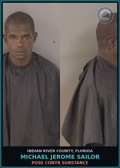 CCW arrest card for MICHAEL JEROME SAILOR in Indian River County: POSS contr substance