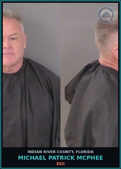 CCW arrest card for Michael Patrick Mcphee in Indian River County: DUI
