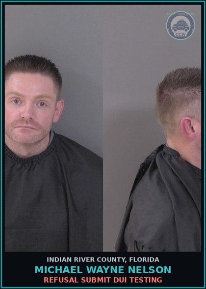 CCW arrest card for Michael Wayne Nelson in Indian River County: REFUSAL SUBMIT DUI TESTING