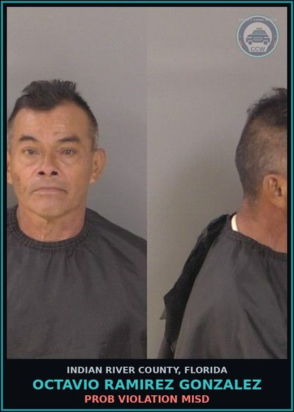 CCW arrest card for Octavio Ramirez Gonzalez in Indian River County: PROB VIOLATION MISD