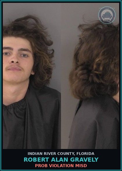 CCW arrest card for Robert Alan Gravely in Indian River County: PROB VIOLATION MISD
