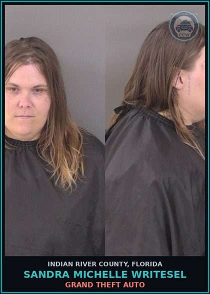 CCW arrest card for Sandra Michelle Writesel in Indian River County: MISD FTA
