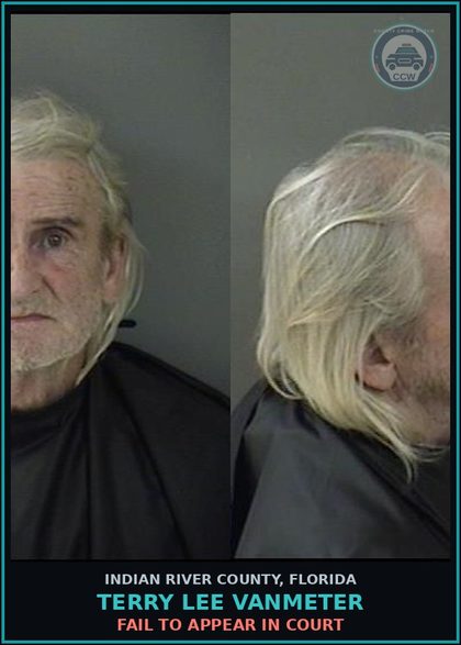 CCW arrest card for Terry Lee Vanmeter in Indian River County: FAIL TO APPEAR IN COURT