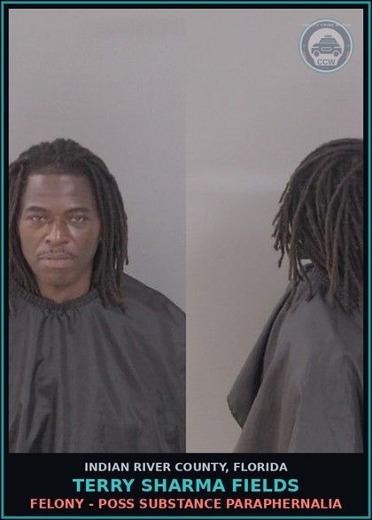 CCW arrest card for Terry Sharma Fields in Indian River County: POSS contr substance