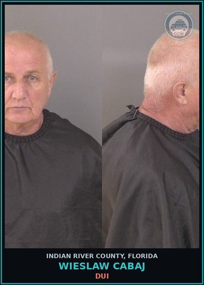 CCW arrest card for Wieslaw Cabaj in Indian River County: DUI